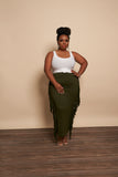 Max Fringe Skirt (Olive)